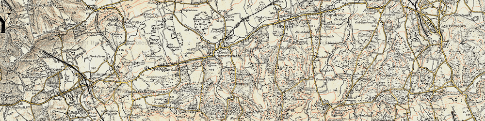 Old map of Hosey Hill in 1898-1902