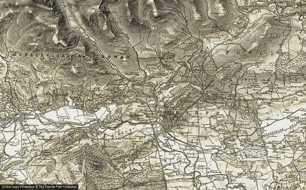 Old Map of Hosh, 1906-1907 in 1906-1907