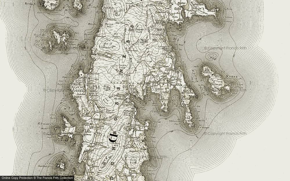 Old Map of Hoswick, 1911-1912 in 1911-1912