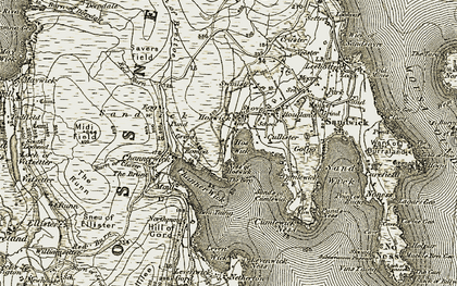 Old map of Hoswick in 1911-1912