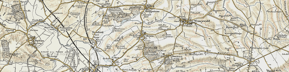 Old map of Hoton in 1902-1903