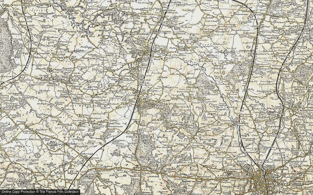 Old Map of Historic Map covering Brynlow in 1902-1903