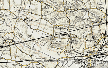 Old map of Hough Green in 1902-1903