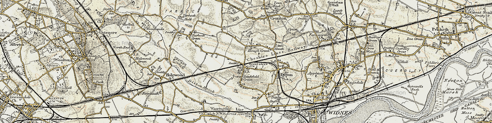 Old map of Hough Green in 1902-1903