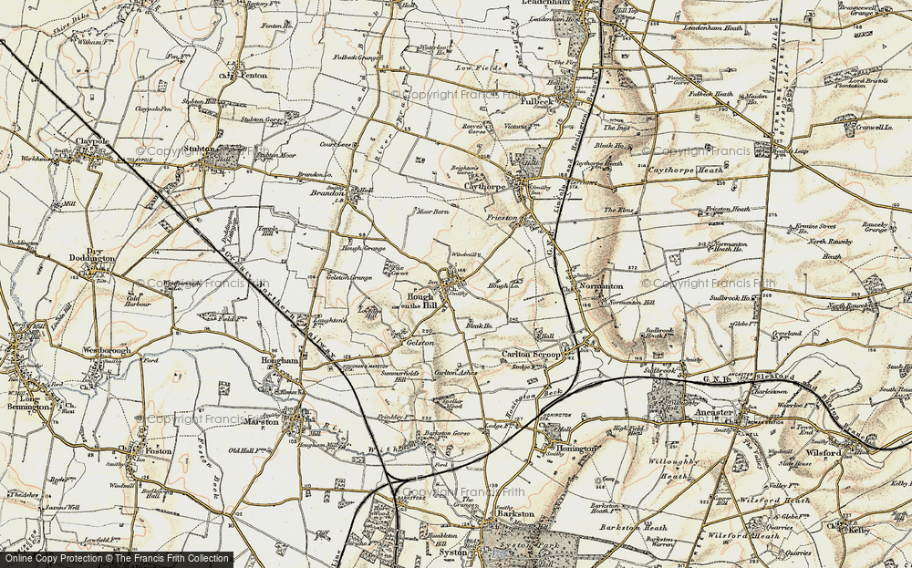 Old Map of Hough-on-the-Hill, 1902-1903 in 1902-1903