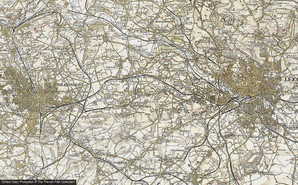 Old Map of Hough Side, 1903 in 1903
