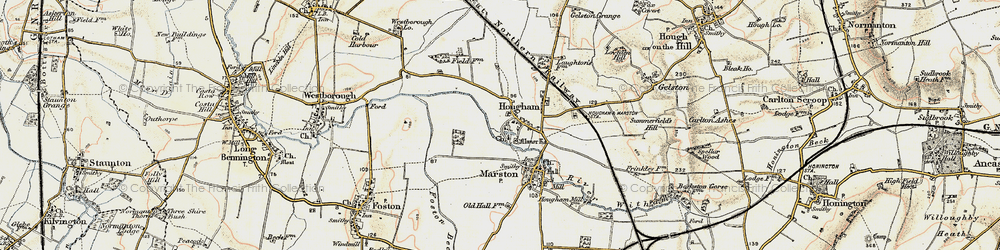 Old map of Hougham in 1902-1903