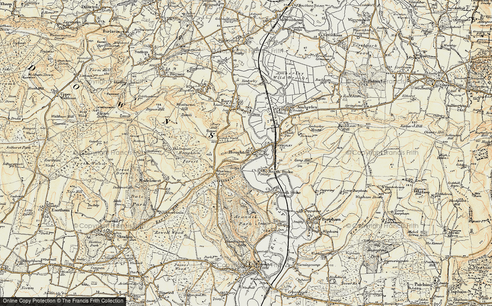 Old Map of Historic Map covering Amberley Sta in 1897-1899