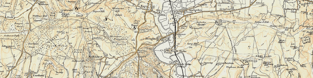 Old map of Amberley Sta in 1897-1899