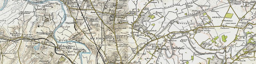 Old map of Houghton in 1901-1904