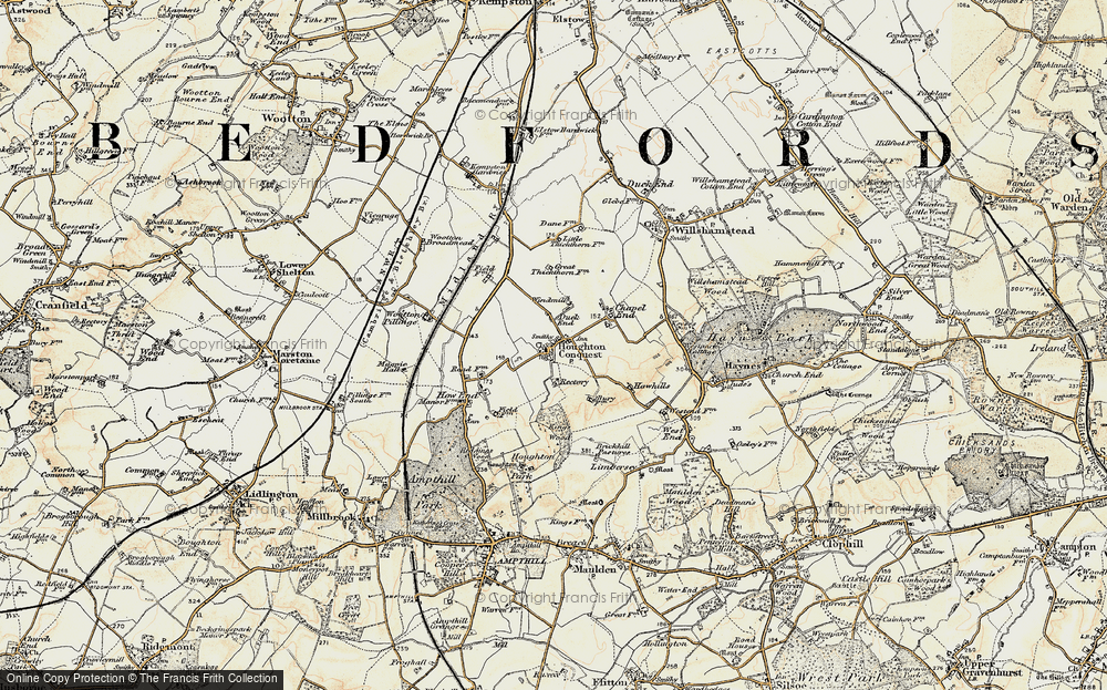 Old Map of Houghton Conquest, 1898-1901 in 1898-1901