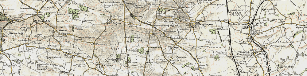 Old map of Houghton-le-Side in 1903-1904