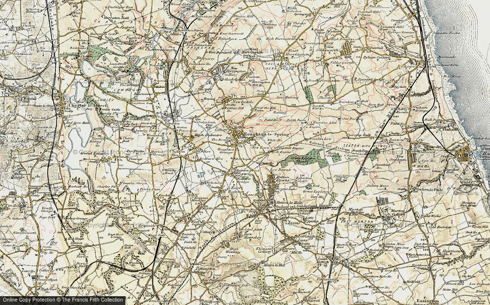 Old Map of Houghton-Le-Spring, 1901-1904 in 1901-1904