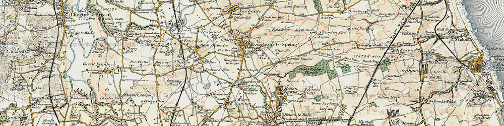 Old map of Houghton-Le-Spring in 1901-1904