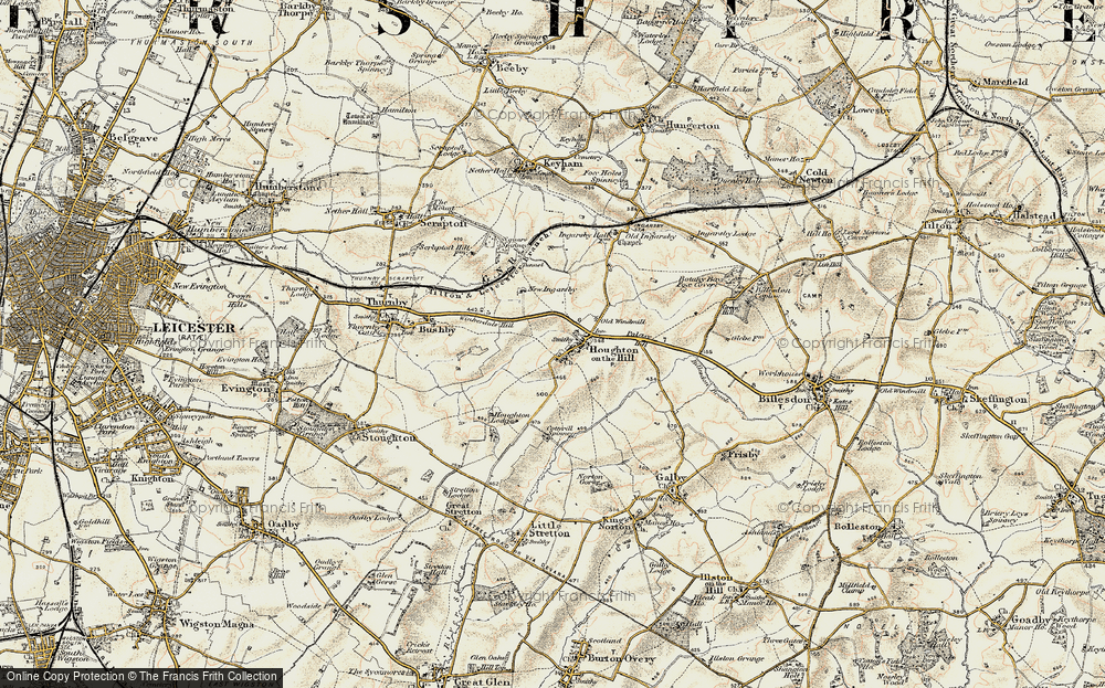 Old Map of Houghton on the Hill, 1901-1903 in 1901-1903