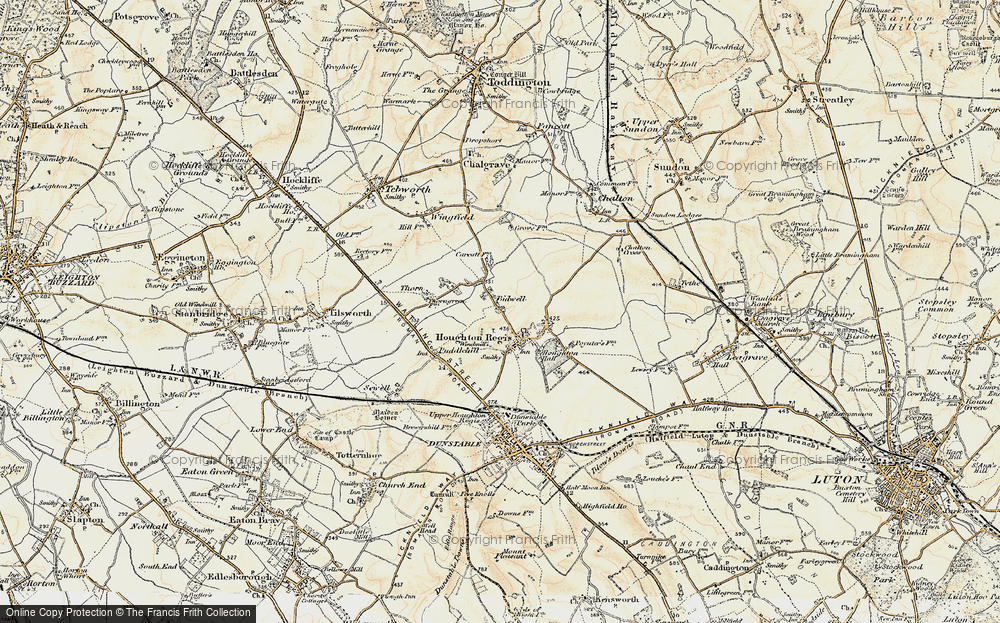 Old Map of Houghton Regis, 1898-1899 in 1898-1899