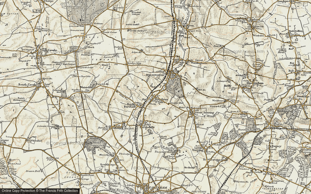 Old Map of Houghton St Giles, 1901-1902 in 1901-1902