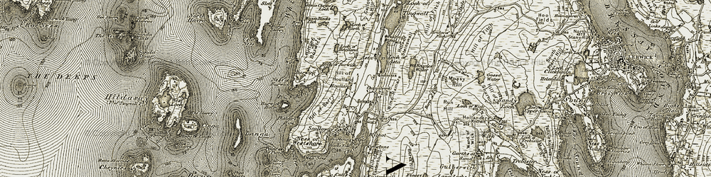 Old map of Asta in 1911-1912