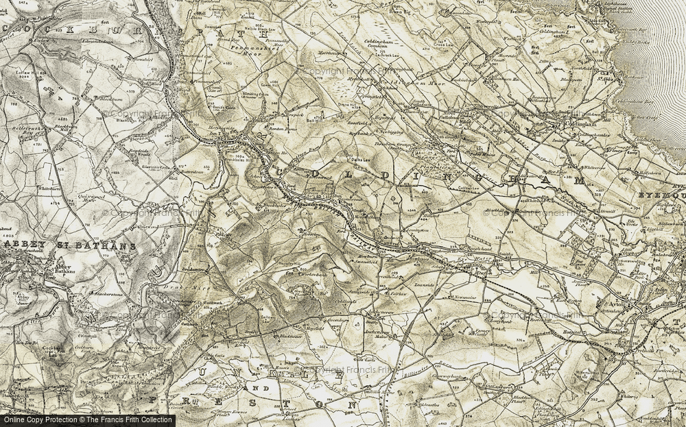 Old Map of Historic Map covering Bogbank in 1901-1904
