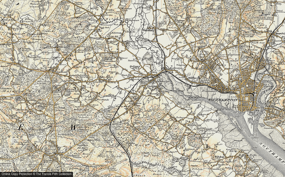 Old Map of Hounsdown, 1897-1909 in 1897-1909