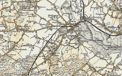 Old map of Hounsdown in 1897-1909