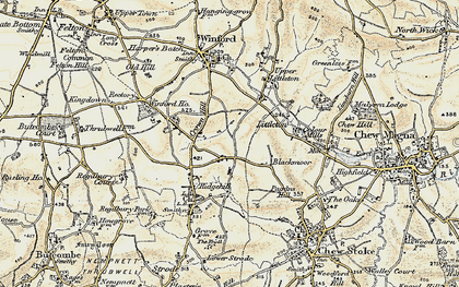 Old map of Hounsley Batch in 1899
