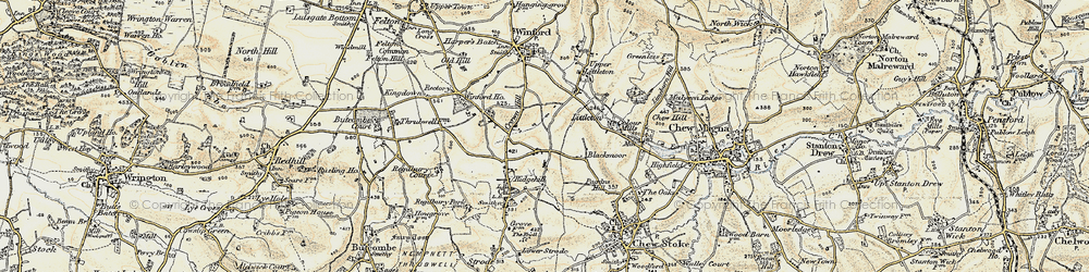 Old map of Hounsley Batch in 1899