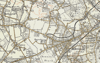 Old map of Hounslow West in 1897-1909