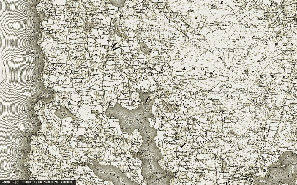 Old Map of Hourston, 1912 in 1912