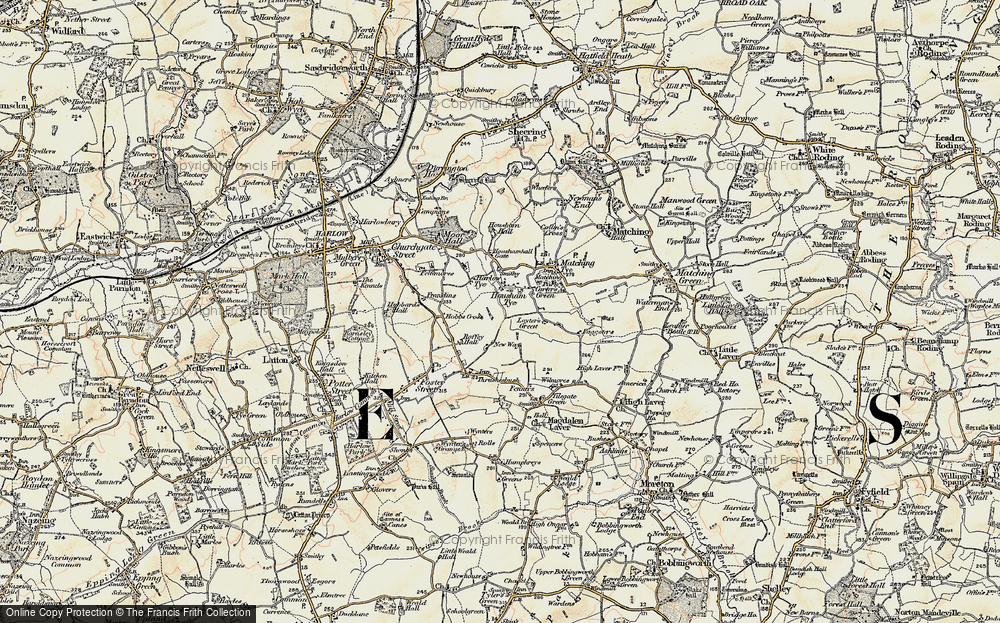 Old Map of Housham Tye, 1898 in 1898