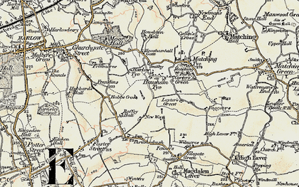 Old map of Housham Tye in 1898