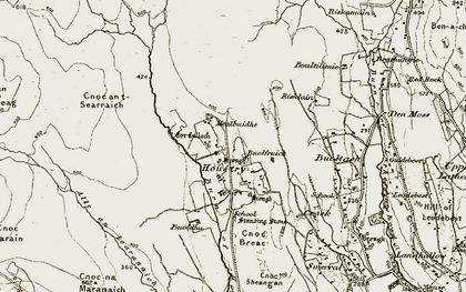 Old map of Burn of Houstry in 1911-1912