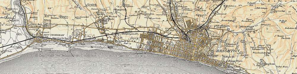 Old map of Hove in 1898