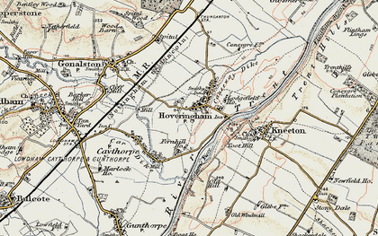 Old map of Hoveringham in 1902