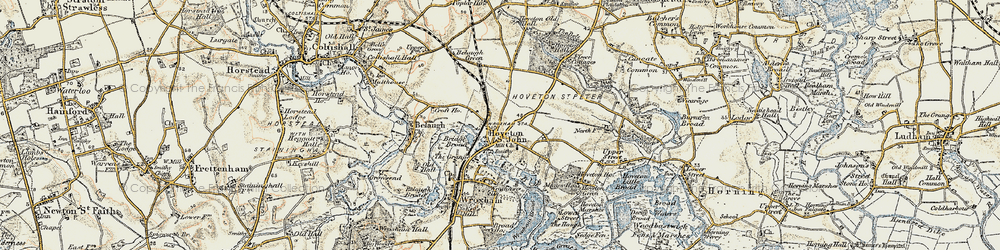 Old map of Hoveton in 1901-1902