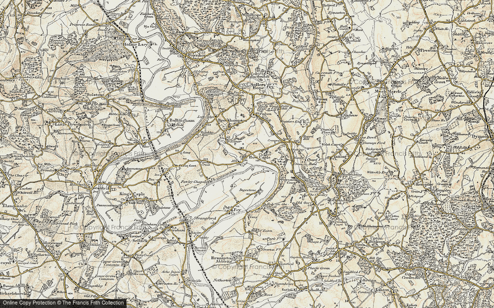 Old Map of How Caple, 1899-1900 in 1899-1900