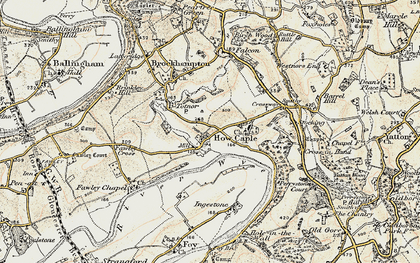 Old map of How Caple in 1899-1900