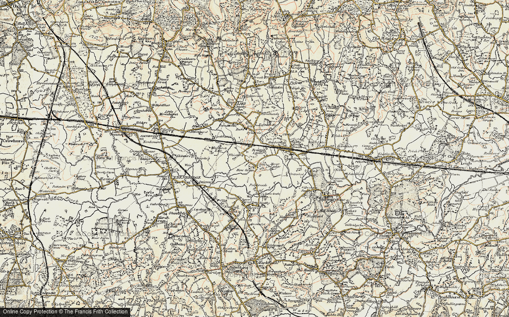 Old Map of Historic Map covering Brasted Lands in 1898-1902
