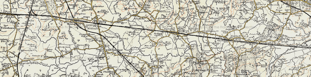 Old map of Brasted Lands in 1898-1902
