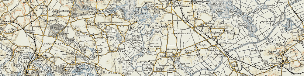 Old map of How Hill in 1901-1902