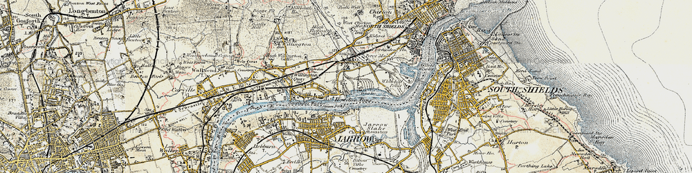 Old map of Howdon Pans in 1901-1903