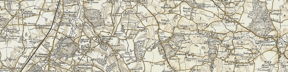 Old map of Brooke Wood in 1901-1902
