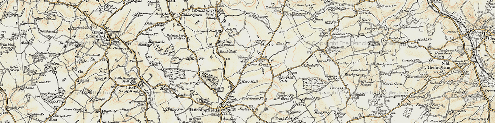 Old map of Yeldhams in 1898-1901