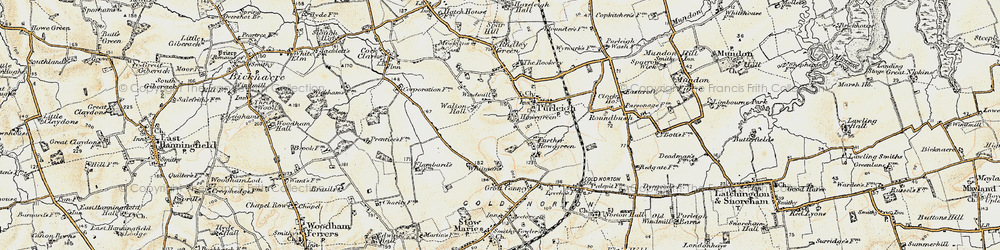 Old map of Howegreen in 1898