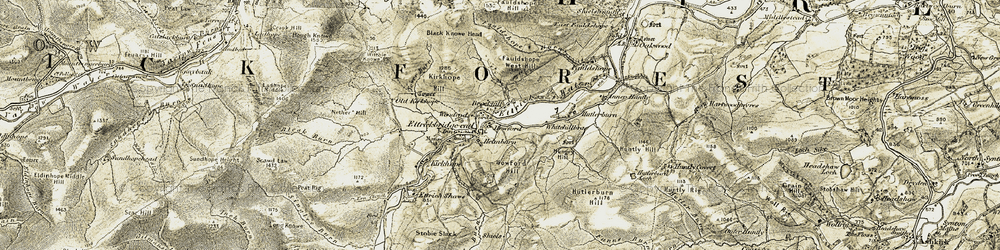 Old map of Hutlerburn in 1901-1904