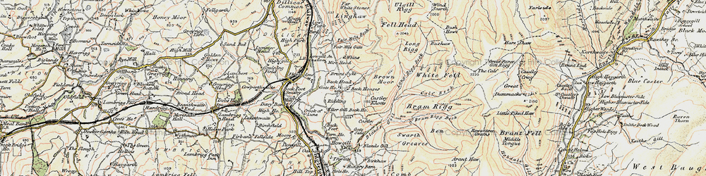 Old map of Bush Howe in 1903-1904