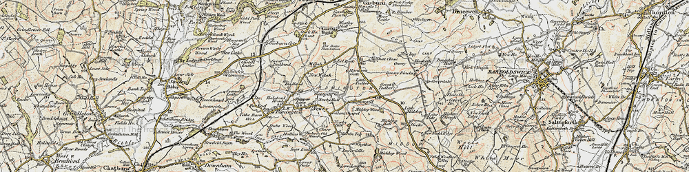 Old map of Todber in 1903-1904