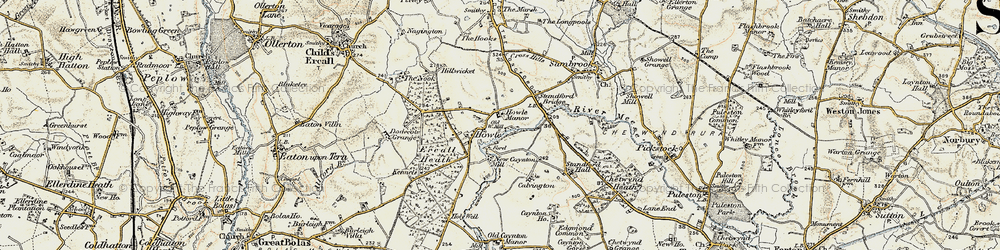 Old map of Ercall Heath in 1902