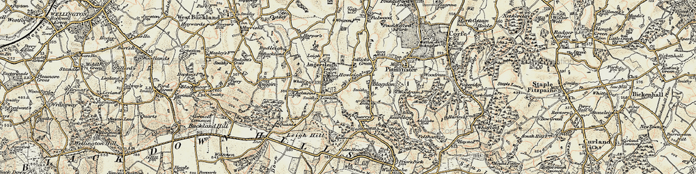 Old map of Howleigh in 1898-1900