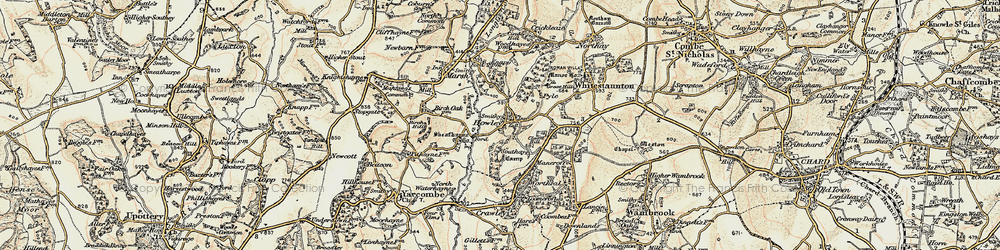 Old map of Howley in 1898-1900